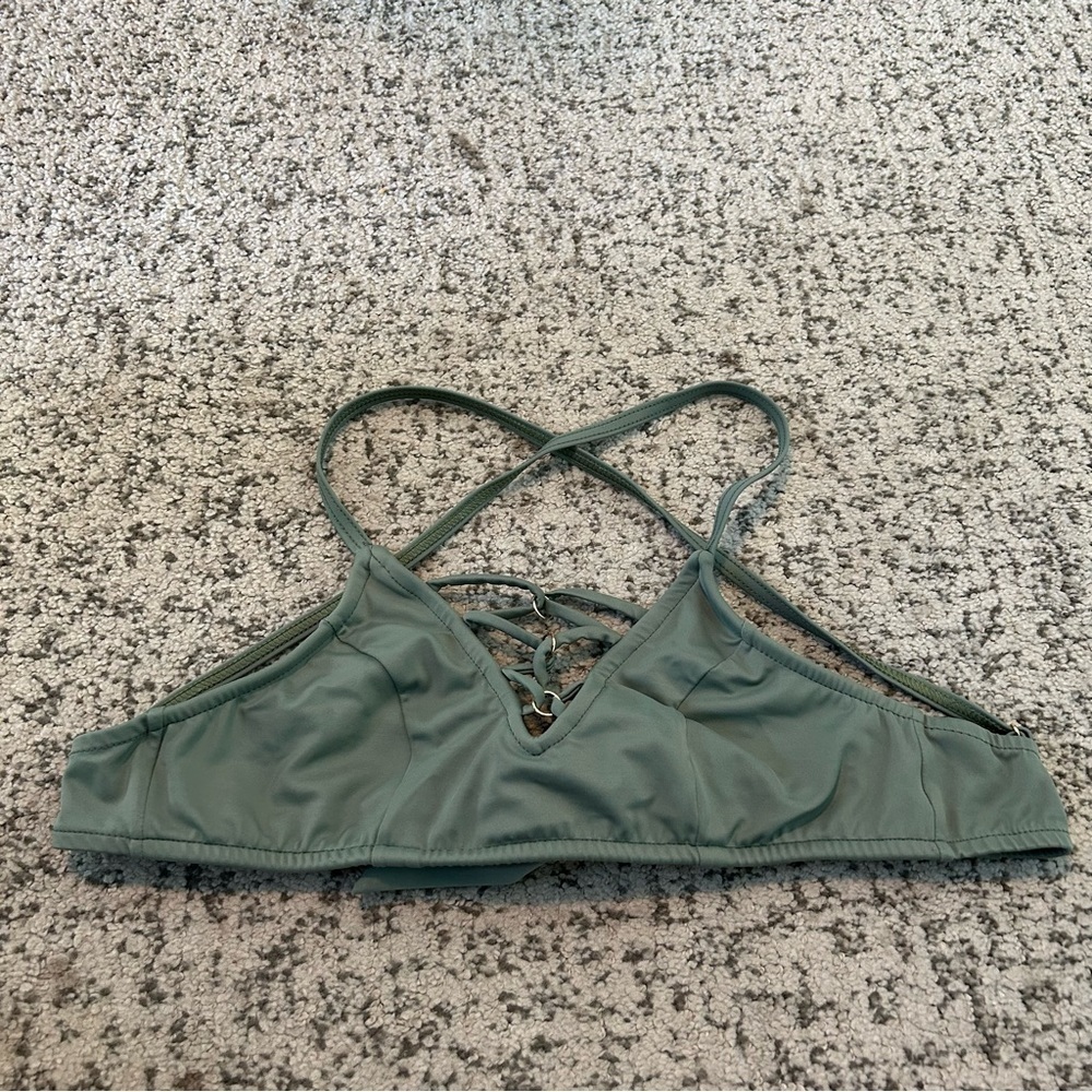 Venus Olive Green Strappy Wireless Bikini Top Size Small